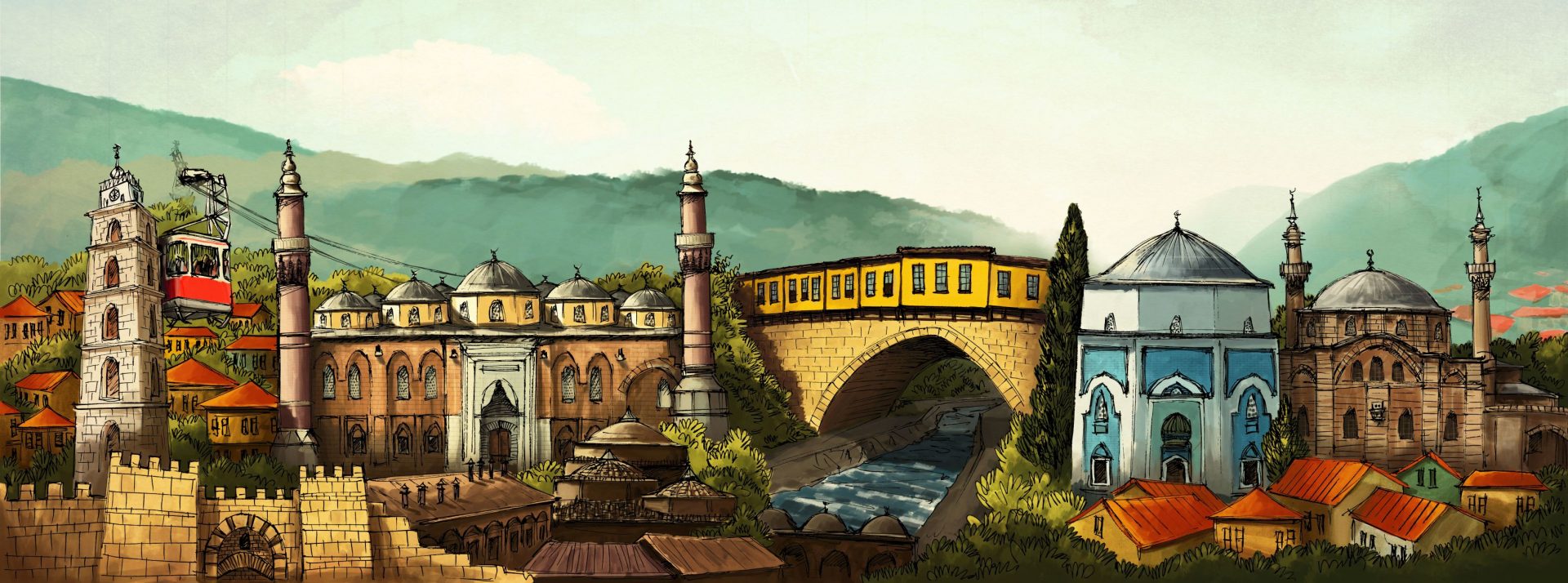 Explore the historical sites of Bursa, including ancient ruins, city walls, and significant buildings from the Ottoman era